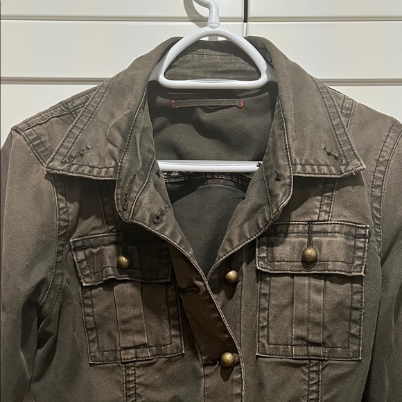 Women's vintage military style Jacket with Belt - Picture 2 of 6